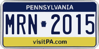 PA license plate MRN2015