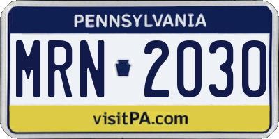 PA license plate MRN2030