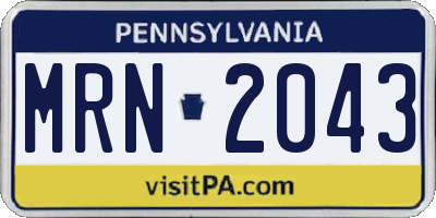 PA license plate MRN2043