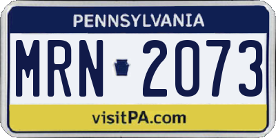 PA license plate MRN2073