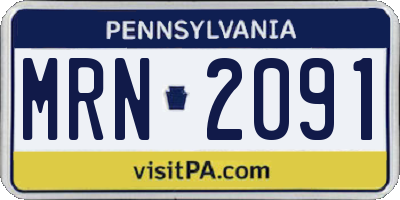 PA license plate MRN2091
