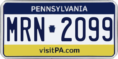 PA license plate MRN2099