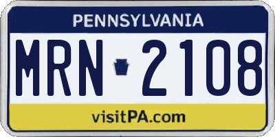 PA license plate MRN2108