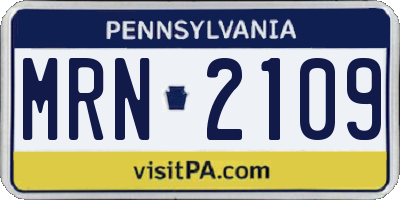 PA license plate MRN2109