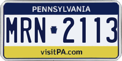 PA license plate MRN2113
