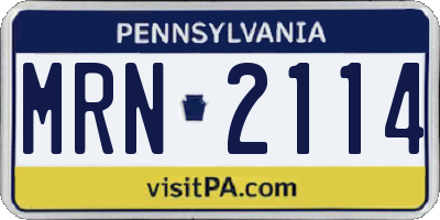 PA license plate MRN2114