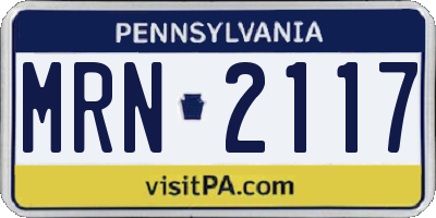 PA license plate MRN2117