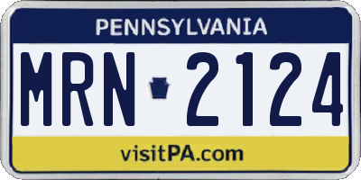 PA license plate MRN2124