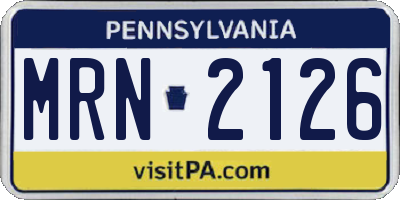 PA license plate MRN2126