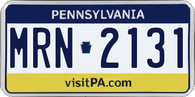 PA license plate MRN2131