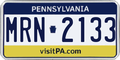 PA license plate MRN2133