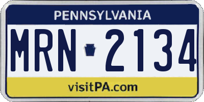 PA license plate MRN2134