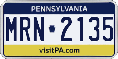 PA license plate MRN2135