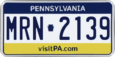 PA license plate MRN2139
