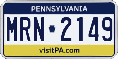 PA license plate MRN2149