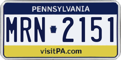 PA license plate MRN2151