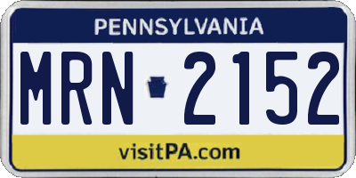 PA license plate MRN2152