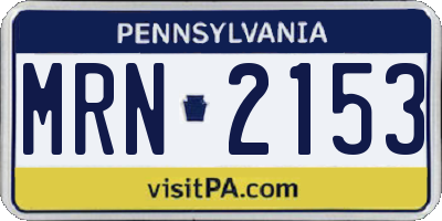 PA license plate MRN2153