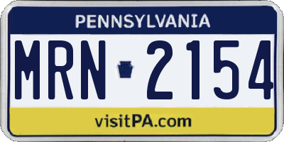 PA license plate MRN2154