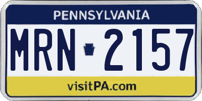 PA license plate MRN2157