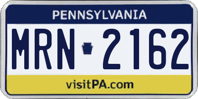 PA license plate MRN2162