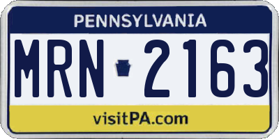 PA license plate MRN2163