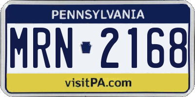 PA license plate MRN2168