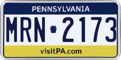 PA license plate MRN2173
