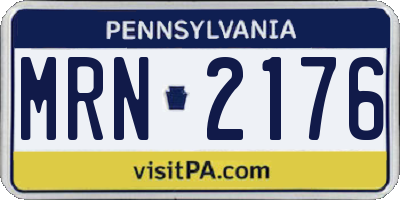 PA license plate MRN2176