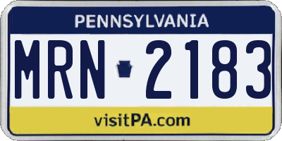 PA license plate MRN2183