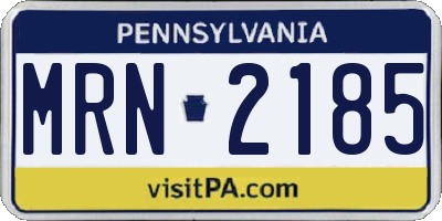 PA license plate MRN2185