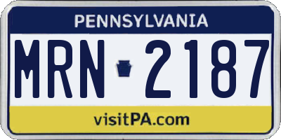 PA license plate MRN2187