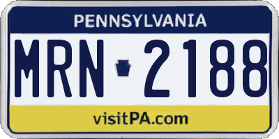 PA license plate MRN2188