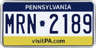 PA license plate MRN2189