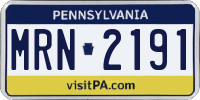 PA license plate MRN2191