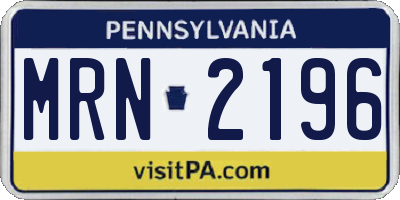 PA license plate MRN2196