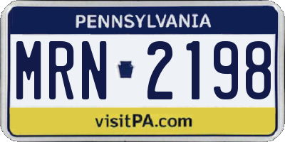 PA license plate MRN2198