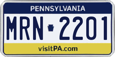 PA license plate MRN2201