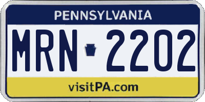 PA license plate MRN2202