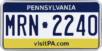 PA license plate MRN2240