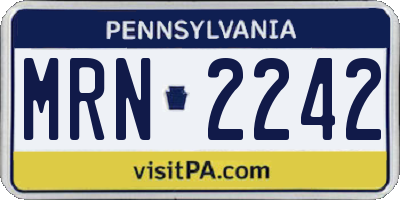 PA license plate MRN2242