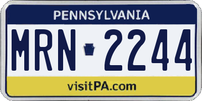 PA license plate MRN2244