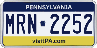 PA license plate MRN2252