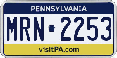 PA license plate MRN2253