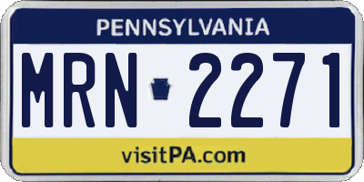 PA license plate MRN2271