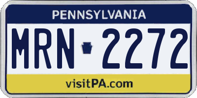 PA license plate MRN2272
