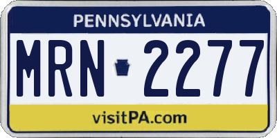 PA license plate MRN2277