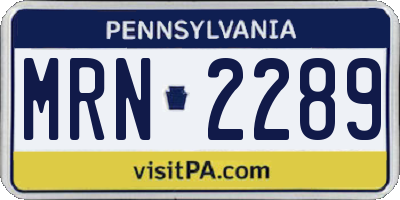 PA license plate MRN2289
