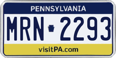 PA license plate MRN2293