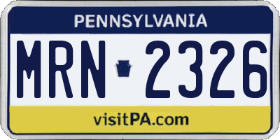 PA license plate MRN2326